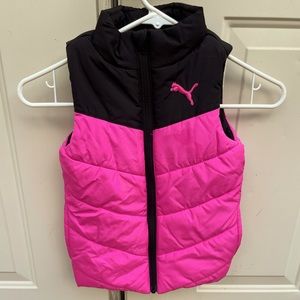Puma, Puffer Vest, Pink & Black, Size XXS 3/4
